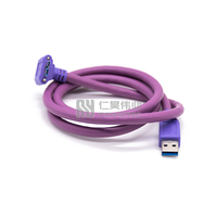 Câble de caméra industrielle USB 3.0 vers Micro B à angle droit avec verrouillage à vis, câble moulé pour transfert de données pour vision industrielle
