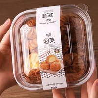 Boîtes d'emballage en plastique transparentes jetables Boîte de rangement carrée pour pain, bouffée, gâteau, dessert, biscuits, pâtisserie avec couvercle transparent
