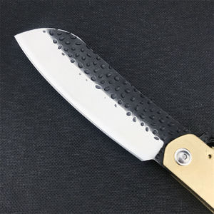 Coltello Tascabile Tattico con Lama Forgiata Giapponese e Manico in Ottone, Coltello Pieghevole <span class=keywords><strong>Higonokami</strong></span> per Campeggio ed EDC - Product Image 3