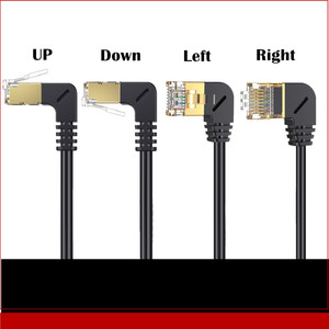Negro OEM HG8245Q2 Cat 8 Marque 8 Pasat B8 Ángulo recto 90 grados RJ45 Enchufe Cable de conexión de red Ethernet para cables de audio y video - Product Image 3