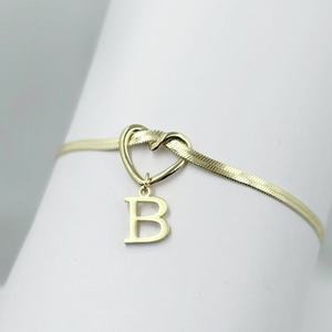 महिलाओं के स्टेनलेस स्टील दिल के आकार 26-अक्षर फ्लैट टखट - Product Image 4