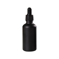 Botella vacía de vidrio negro con gotero, tapa de tornillo de oro con pipeta, 1 onza, 5 ml, 10 ml, 50 ml, 100 ml