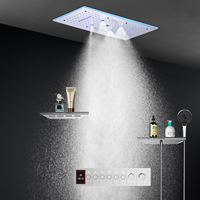 Ensemble de douche intelligent pour salle de bain avec effet pluie et cascade, robinets de douche LED au plafond, système de douche thermostatique 600*300 MM