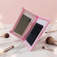 Extensions de cils individuelles en cachemire de marque privée, volume mat premium foncé, fournitures pour extensions de cils