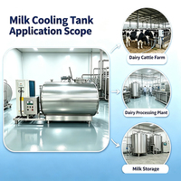 Tangki Pendingin Susu 1000L, Bahan SUS304 Stainless Steel Food Grade, Pendingin Susu untuk Peternakan Sapi Perah, Penyimpanan Pendinginan Susu Mentah