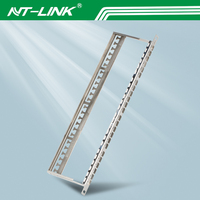 NT P054 Panneau de brassage Keystone vide 24 ports Cat6A 0.5U 19 pouces pour montage en rack avec support de gestion de câbles arrière pour câblage réseau