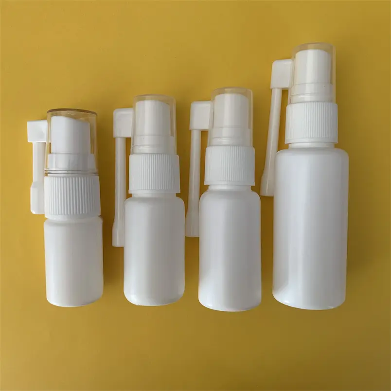 BPA मुक्त के साथ 30ml पीईटी एचडीपीई चिकित्सा मौखिक गले स्प्रे बोतल लंबी नोक