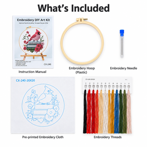 Kit de Bordado DIY para Principiantes, Patrón de Gato, Luna y Estrella, Kit de Iniciación al Bordado a Mano Todo en Uno - Product Image 6