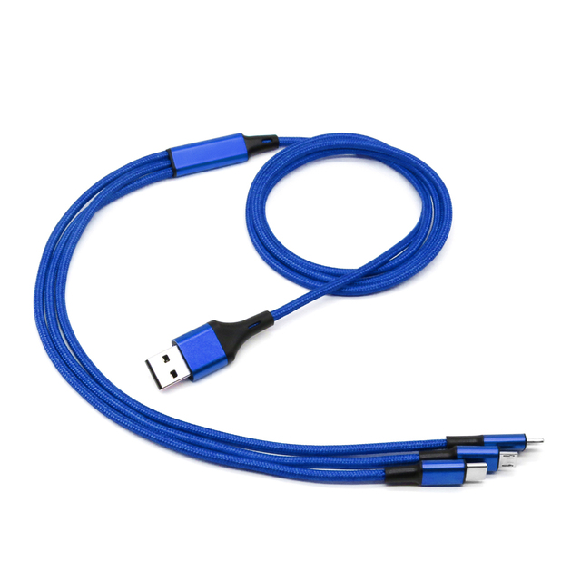 1.2M 5-in-1 USB 2A Charging Nylon Braided Cable for iPhone 12/13/14 Android Phones Computer & Car Use-Custom Logo Bulk