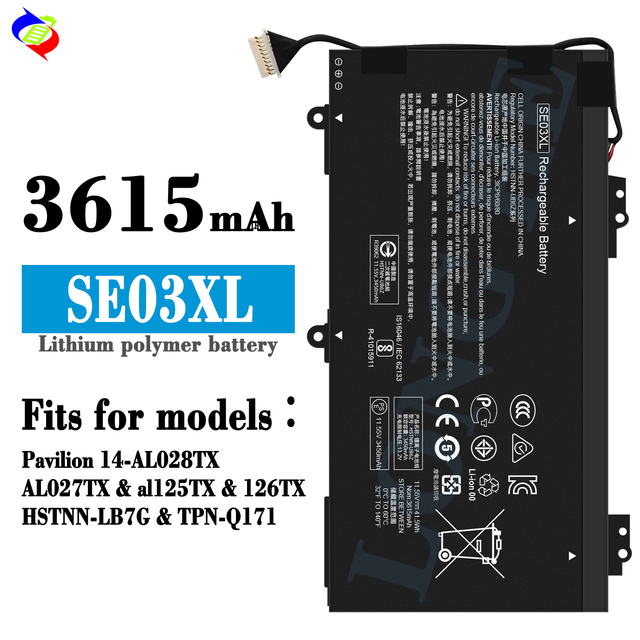 High Quality Laptop Battery SE03XL for HP Pavilion 14-AL028TX AL027TX al125TX 126TX HSTNN-LB7G TPN-Q171