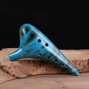 Ocarina de cerámica ahumada de 12 agujeros, tipo Alto C, instrumento de viento tradicional portátil, instrumento musical nacional para la enseñanza de música. - Product Image 3