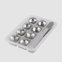 Usine personnalisé hexagone mini métal Cocktail ensemble d'outils whisky nouveauté vin réutilisable en acier inoxydable glaçons pierres fournisseurs