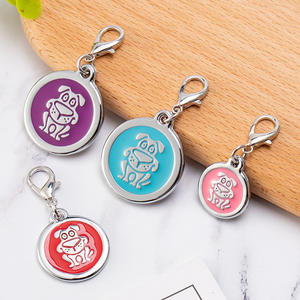 Anneau rond de sécurité pour hommes, étiquette d'identification roi, breloque pour animal de compagnie, porte-clés pour chien - Product Image 3