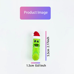 Portachiavi a forma di pickle stampato in 3D, ovale, in plastica EVA, per chiavi - Product Image 2