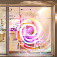 Pantallas LED transparentes Ventana de vidrio Claro Led Pantalla flexible Anuncio Delgado Pantalla de pared LED transparente
