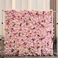 Nouvelle Arrivée Moderne : Mur de Fleurs Artificielles 3D en Tissu de Soie 5D, Rose, Blanc, Bleu, pour Décoration Maison, Mariage, Hôtel