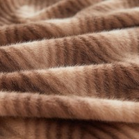 Plaid en fausse fourrure de lapin imprimé dégradé marron à motifs floraux de dessins animés, doux, en peluche, écologique, pour toutes les saisons, usage domestique
