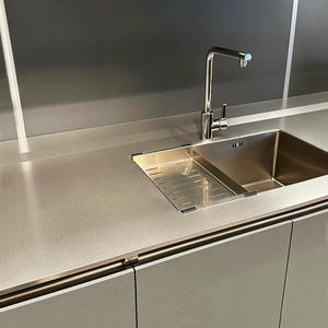 เคาน์เตอร์สแตนเลส 304 ทนทานต่อรอยขีดข่วน <span class=keywords><strong>เชื่อม</strong></span>ต่อเต็มแผ่นแบบไร้รอยต่อ พร้อมอ่างล้างจานในตัวสำหรับตู้ครัวแบบเกาะ - Product Image 3