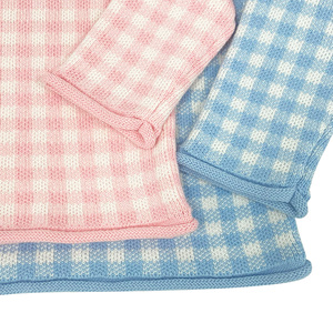 Maglione a Collo Alto per Bambini in Cotone 100% Organico, Pullover a Quadretti per Bambini, Maglieria Spessa 7GG per Autunno e Inverno - Product Image 4