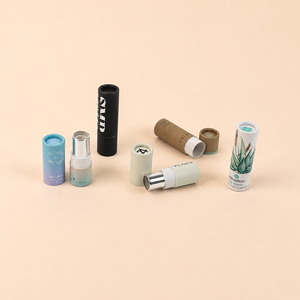 Hot Selling Cosmetic <b>Empty</b> Twist Push up Lipstick Lip Balm Paper Tube Lipgloss Cylinder Kraft Cardboard Deodorant Tube Packaging - Product Image 3