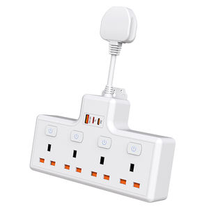 Extensor de salida del Reino Unido superventas de fábrica, tira de alimentación de enchufe múltiple, enchufe de 3 pines, enchufe montado en la pared, tira de Alimentación protectora contra <span class=keywords><strong>sobretensiones</strong></span> - Product Image 1