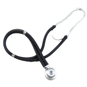 Estetoscopio Médico Transfronterizo KT-102A de Doble Cabeza, de Aleación de Zinc Negra, Manual, con Cabeza Plateada y Gancho para la Oreja - Product Image 1