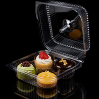 Scatola per Cupcake in PET Trasparente a 4 Cavità con Coperchio a Cerniera, Contenitore in Plastica per Pasticceria, Espositore per Muffin e Dessert