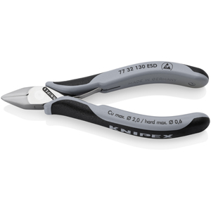 คีมตัดข้าง Knipex ESD รุ่น 77 32 130 Cu ตัดได้สูงสุด 2.0 มม. ตัดวัสดุแข็งได้สูงสุด 0.6 มม. ผลิตในประเทศเยอรมนี - Product Image 1