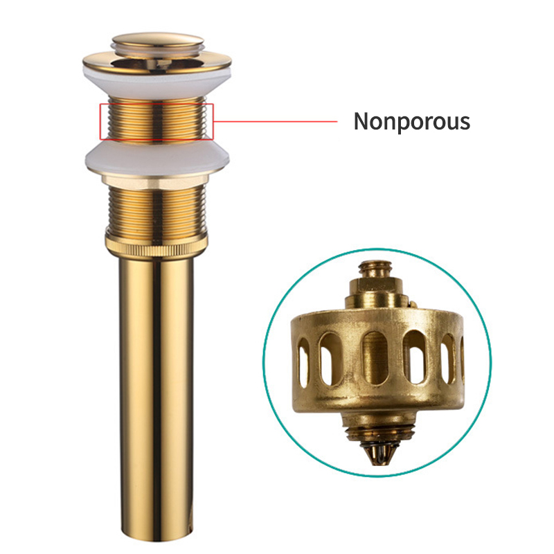 Giá Nhà Máy Bán Buôn Ống Thoát Nước Đẩy Xuống Bằng Đồng Thau Hiện Đại Với Ống Thoát Nước Bồn Rửa Tràn Màu Vàng