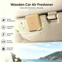 Diffuseur d'huiles essentielles en bois d'érable naturel pour pare-soleil de voiture, personnalisable avec logo OEM, longue durée, éliminateur d'odeurs