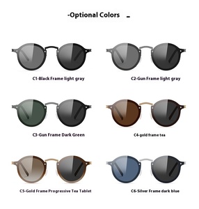 GD 5202 Gafas de Sol Polarizadas con <span class=keywords><strong>Lentes</strong></span> de Tinte ND Retro de Moda, Alta Transparencia, UV400, Ajustables, con Cambio de Color, de Acero Inoxidable - Product Image 5