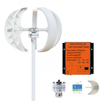 Générateur d'éolienne verticale à faible bruit 12V 24V générateur de vent d'alternateur triphasé avec contrôleur MPPT pour le ménage