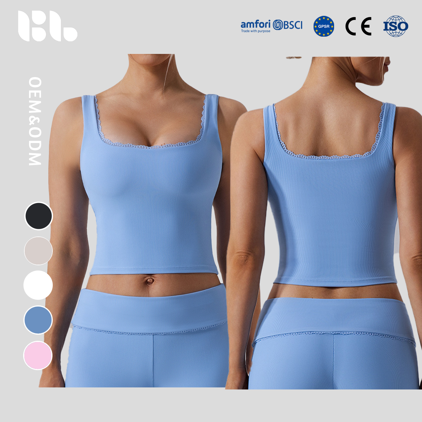 Women's Ribbed Quick-Dry Sports Yoga Tank Top, Racerback Workout Tops, Breathable Running Athletic Shirts