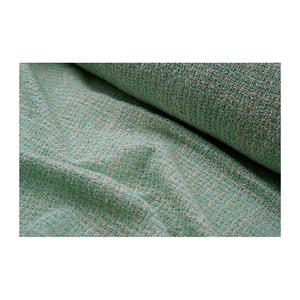 Tissu Tweed Fantaisie Coréen Haut de Gamme Vert Menthe & Orange Néon avec Fil Slub et Texture Métallique Fantaisie – Tissage Personnalisé OEM & ODM - Product Image 3