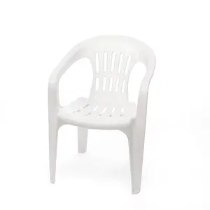 高品质实用靠背扶手塑料户外椅子强化防滑垫户外花园塑料椅子