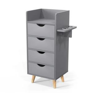 Qumeng 4-Layer <b>Salon</b> Styling Storage Station W/4 Drawers 2 Hair Dryer Holders & Raised Table Legs - Product Image 1