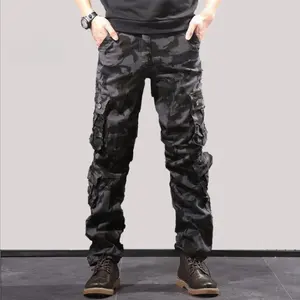 Hochwertige Side-Pocket-Utility Camo Kaki-Hose 8-Taschen Mechaniker übergroße Paintball-Cargo-Hose für Herren