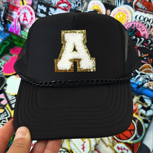 52 Pcs Màu Trắng Và Màu Đen Chenille Thư Các Bản Vá Lỗi A-Z Vàng Cạnh Bảng Chữ Cái Appliques Sắt Trên May Trên Cho Áo Khoác Mũ Túi Trang Trí Nội Thất - Product Image 5