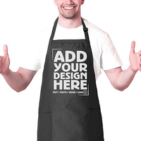 Tabliers personnalisés avec logo et couleur sur mesure, tablier rose en polyester imperméable pour serveurs, enfants, salons de coiffure et cuisine
