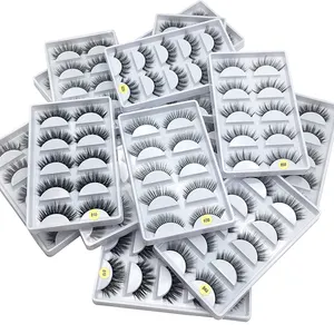 अशुद्ध मिंक eyelashes 3d 5 जोड़े eyelashes थोक विक्रेता 12mm-18mm eyelashes अनुकूलित पैकेजिंग