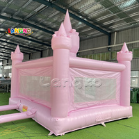 Langko Château gonflable 13 pieds rose Maisons gonflables Château sautant pour location de fête