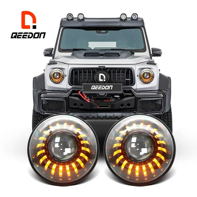 7 Inch H4 Round Led Headlight 12V 24V 6500K with turn signal light DOT ECE Headlamp For JEEP Wranglers and Motorcycle
