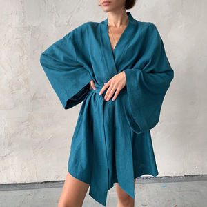 Nuevo <span class=keywords><strong>Conjunto</strong></span> de Pijama de Seda para Mujer 2024, <span class=keywords><strong>Conjunto</strong></span> de Dos Piezas de Ropa de Dormir con Kimono Japonés, Ropa de Estar Informal de Lujo - Product Image 6