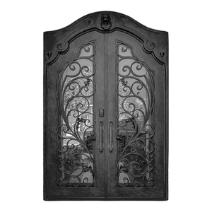 Portes de sécurité en fer forgé <span class=keywords><strong>Porte</strong></span> d'entrée en treillis de séparation Entrée avant élégante et durable - Product Image 3