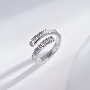 OEM plata 925 sterling <b>silver</b> unique vintage pearl <b>ring</b> designer Rhodium plated geometric engagement gemstone <b>adjustable</b> <b>rings</b> - Product Image 5