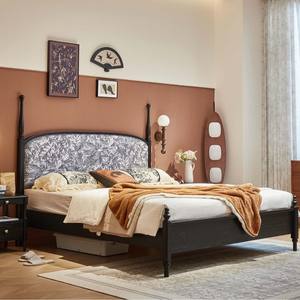 Muebles <span class=keywords><strong>de</strong></span> Dormitorio Nuevos, Cama Doble <span class=keywords><strong>de</strong></span> Madera <span class=keywords><strong>de</strong></span> <span class=keywords><strong>Lujo</strong></span> Estilo Americano Vintage, Venta Directa <span class=keywords><strong>de</strong></span> Fábrica con Calidad Garantizada - Product Image 2