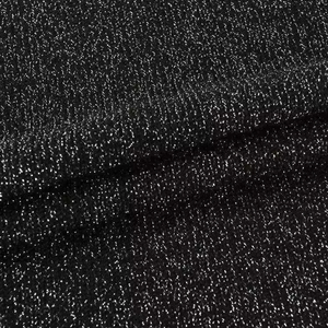 79% Polyester 18% <span class=keywords><strong>Lurex</strong></span> 3% Spandex Brillant Métallique Tricoté Argent Vêtement Tissu Tricotage - Product Image 3