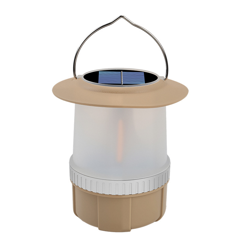 Hand-cranked camping light, khaki