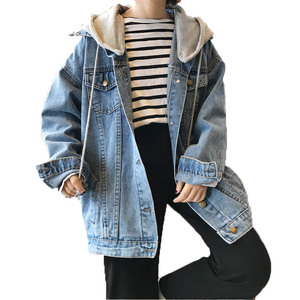 Factory Direct Selling <strong>Womens</strong> Denim <strong>Jacket</strong> With Removeable Hood for <strong>Spring</strong> - Product Image 3