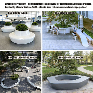 Unique Public <b>Stool</b> With Flowerpot Custom Fiberglass Artistic Seating Landscape Furnishings for Tourist Resorts - Product Image 6
